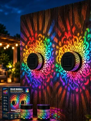 Solar Mandala Wall Fence Light Projector Best Deal
