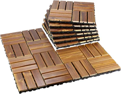 6 Pack Interlocking Decking Tiles 30x30cm Raised Drainage Base Best Deal