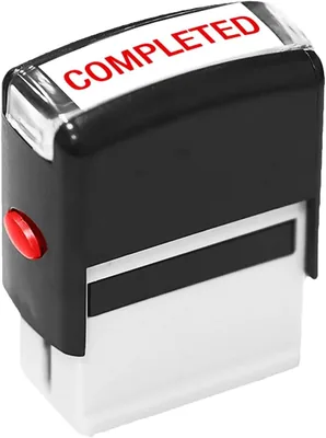 Self-Inking Rubber Stamp - Refillable Red Ink Label