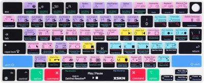 XSKN Davinci Resolve Shortcut Silicone Keyboard Cover S/M MacBook Pro Air Best Deal