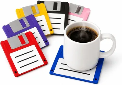 Portavasos Retro en Forma de Disquete Genérico | Set de 6 para Escritorio Gamer y Oficina | Regalo para Programadores