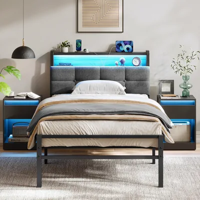 VASAGLE Twin Bed Frame with LED Lights - Best Deal
