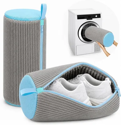 2 Pack Borse da Scarpe Spesse con Tasca Esterna in Rete - Protettore per Scarpe 360° Lavabile in Lavatrice/Asciugatrice per Sneakers