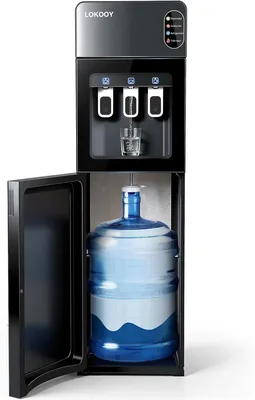 LOKOOY Dispensador de Agua Carga Inferior 5 Galones, Eléctrico 2 Temperaturas Hirviendo/Templada con Indicador LED, Negro (12% Off)