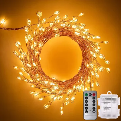 6M Fairy Lights - 200 LEDs Silver Copper Wire