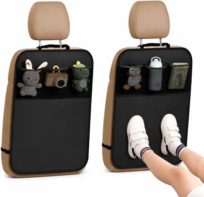 Set von 2 Auto-Sitzorganisator mit Rückenlehnenschutz, wasserdicht