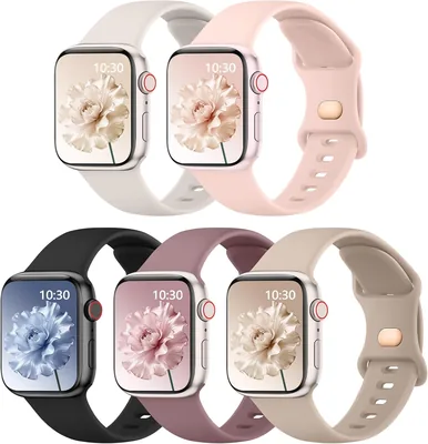 Correas Compatibles Apple Watch 38mm-46mm, Banda de Silicona Suave