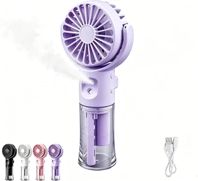 Handheld-Lüfter mit Wasserkühlung, USB-Lüfter, wiederaufladbar, Mini-Taschenlüfter mit Wassernebelspray
