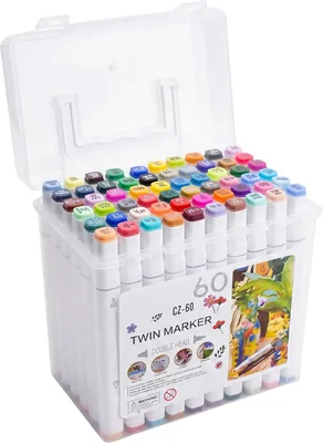 Duravel Twin Marker Set: 60 Colours, Dual Tip Art Markers for Drawing & Illustration - Best Deal