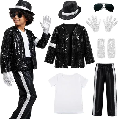 Dance Star Costume for Boys 80s 90s Pop Stage Cosplay Party Halloween Outfit Best Deal