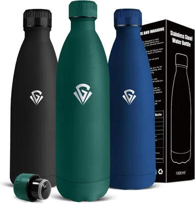 Mujigaga Borraccia Termica 1 Litro Senza BPA in Acciaio Inox, Senza Perdite
