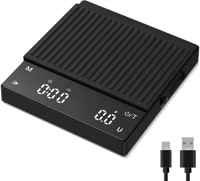 Diyife Rechargeable Coffee Scale 0.1g-2kg with Timer | Tempered Glass, Insulation Mat