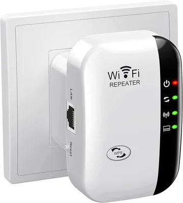 Répéteur WiFi 300Mbps, Étendre le Signal WiFi Rapidement | Port Gigabit Ethernet, Couverture jusqu'à 300m² et 45 appareils
