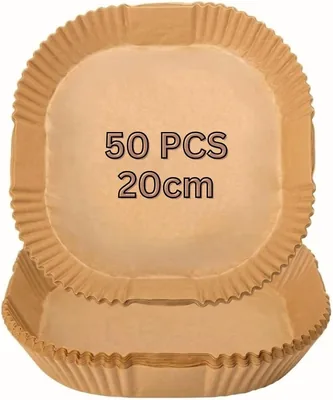 FEELINGS 50 Pcs Air Fryer Disposable Paper Liners, Waterproof & Oilproof