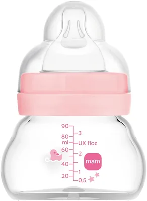 MAM Baby Feel Good Glass Feeding Bottle 0 Months+, Temperature Resistant Borosilicate Glass