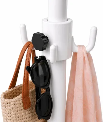 Hook per Ombrello Othersetrivial, Diametro 28/38 mm - Supporto per Borse e Abbigliamento da Spiaggia, 4 Pini, Disponibile in Giallo