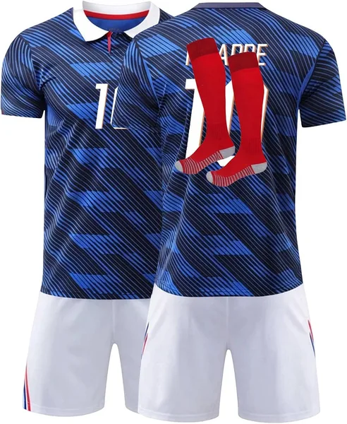 Maillot de football pour enfants 2026 avec nom et numéro, ensemble de maillots avec maillot de foot, short et chaussettes, ensemble extérieur