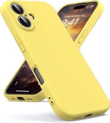 Funda para iPhone 16 Plus [Cubierta de silicón líquida] [Interior de microfibra] Funda de goma de silicón gel TPU