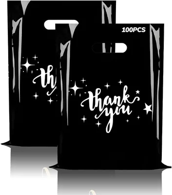 ZGMSDSCZ 100 Bolsas para Boutique Reutilizables 30x40 cm, Mejora tu Tienda, Feria o Fiesta con estas Bolsas de Plástico con Asa