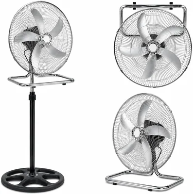 Fenix Home Ventilatore da Soffitto Silenzioso 3 in 1, 60W, Regolabile in Altezza 125 cm, Oscillazione 90°, 3 Velocità, Timer, Pale in Acciaio 40 cm