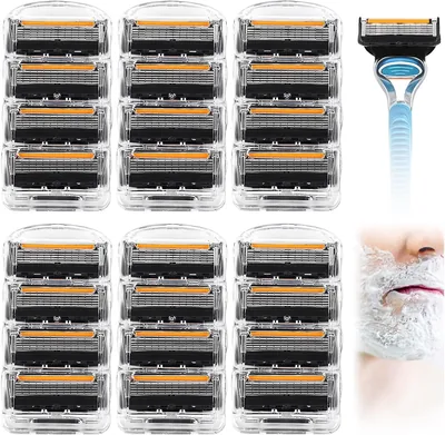 Lames de afeitar ProGlide para hombres, 24 láminas húmedas, pack de valor con 5 cuchillas Fusion