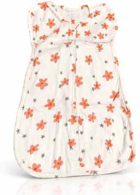 Baby Swaddle Sack - Cotton Pink Swan - Twin Zip, Lightweight - Newborn-Infant