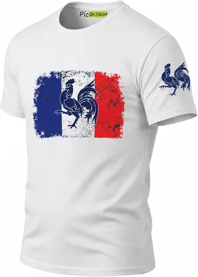T-shirt drapeau français pour homme, vintage coq gaulliste, soutien au football France Coupe du Monde 2026 - Meilleur Prix
