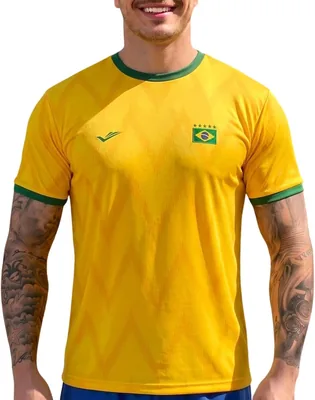 Camisa do Brasil Masculina Copa 2026 - Melhor Preço - Elite Dry Fit com Bandeira 5 Estrelas
