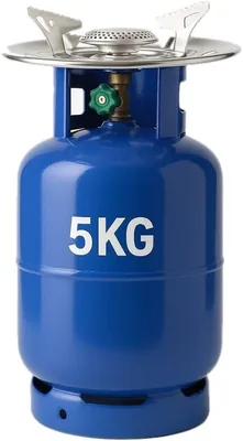 5kg Gas Cylinder & Cooker Top Combo, Portable LPG, Metal Burner, Grey - Best Deal