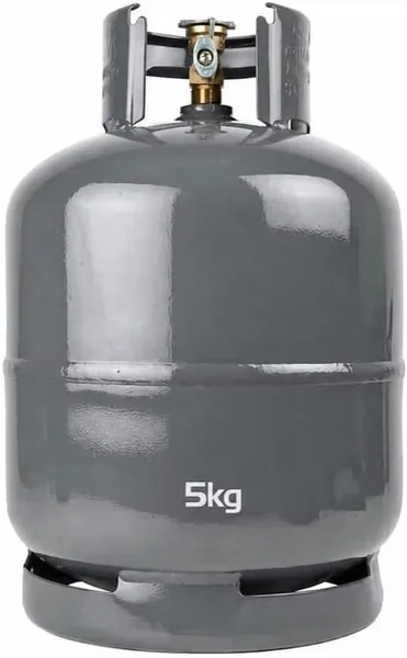 5kg Empty LPG Gas Cylinder - Steel Grey Portable Refillable Bottle