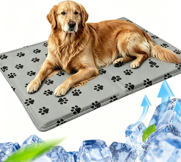 Tappetino Refrigerante per Cani con Iniezione d'Acqua, 60x90cm, Atossico e Pieghevole