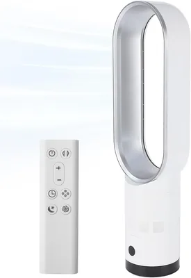 Eznaobo Rotorloser Ventilator mit Fernbedienung, 2-in-1 Turmventilator mit HEPA, 8 Geschwindigkeiten, Automatischer 90° Schwenk, Timer, Bodenventilator - Best Deal