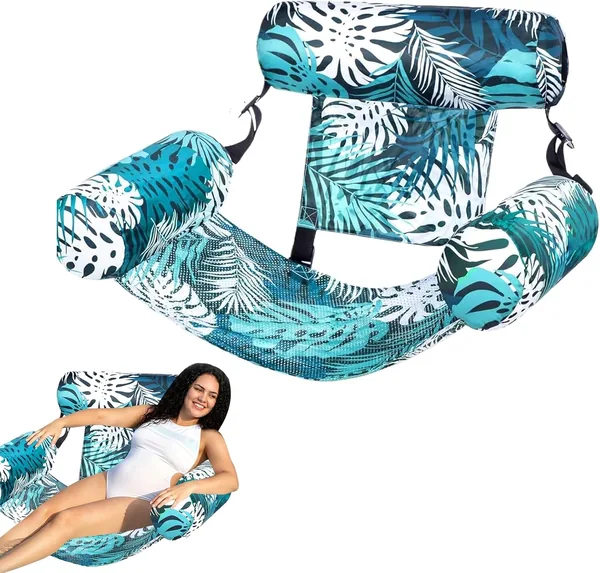 Inflatables Schwimmbad-Mattreze mit Luft für Erwachsene & Wasser-Liege 2-in-1, Luftmatte aus Meshstoff für Pool, See & Strand - Best Deal