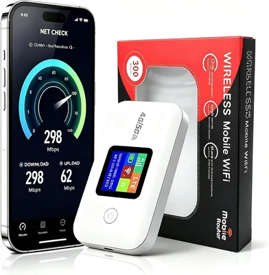 Routeur WiFi 5G/4G Portable avec Slot SIM - Modem Carte SIM, Haute Vitesse Mobile 5G/4G+, Jusqu'à 20 Dispositifs Connectés, 3000mAh Ba