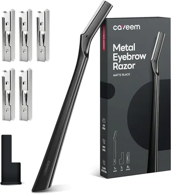 CAVEEM Eyebrow Razor - Matte Black 6 Blades