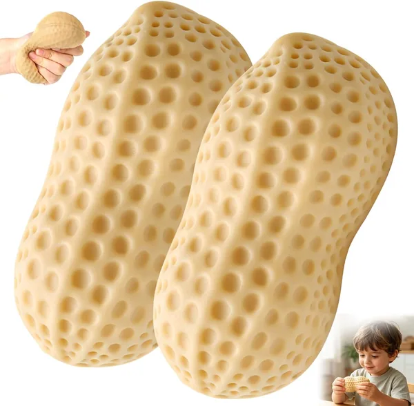 Balle anti-stress Arachide Squishy, Jouet alimentaire mignon pour adulte, Forme alimentaire adorable pour bureau