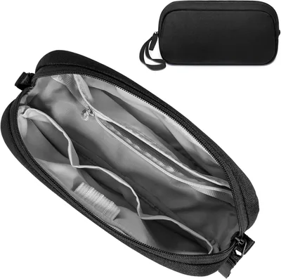 Organizador de Cables, Estuche Portátil de Viaje Impermeable con Doble Compartimento