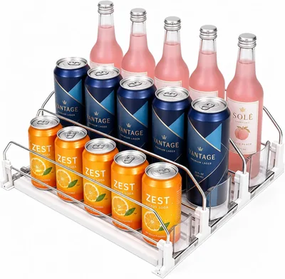 3 Row Fridge Organizer Drinks 76% Off - 15in Auto Can Dispenser White