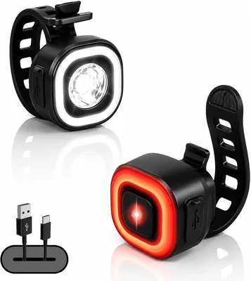 LED Fahrradlichtset mit Smart-Bremslichtfunktion, hinten, StVZO-zugelassen, wasserdicht, USB-C
