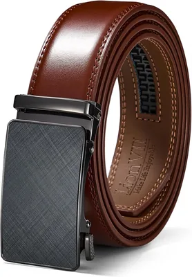 LionVII Mens Leather Belt, Micro-Adjustable