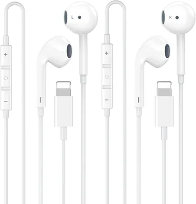 FUHAYA Écouteurs intra-auriculaires certifiés Apple MFi, son stéréo Hi-Fi sans Bluetooth