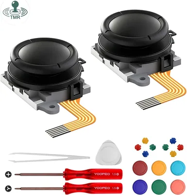 AKNES HallPi TMR Joystick Replacement for Nintendo Switch 2 JoyCon (Black) - Anti-Drift, High-Precision