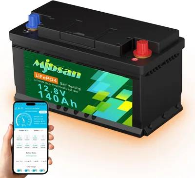 Mjbsan 12V 140Ah lithiumbatteri med Bluetooth och selvvarme, stöds läggasladdning -20 °C, inbyggt - Best Deal
