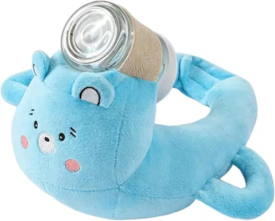 Cute Cartoon Plush Nursing Pillow - Hands-Free Bottle Holder, Ergonomic Feeding Support