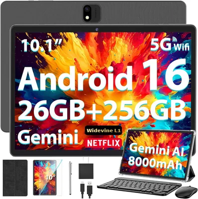 2-in-1 AI Tablet with Case & Stylus
