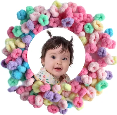 100 pcs Baby Hair Ties - Soft Elastic Mini Bands for Girls 0-8