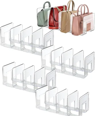Zayla 4-Pack Clear Handbag Storage Shelf Bag Organizer Best Deal