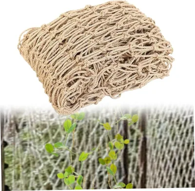 Peosaard Juteväxt Stödnät Jute Trädgårdsnät Naturlig Trädgårdsspaljé Garn Nät för Ärtbönor Klättring Grönsaker 199 Best Deal