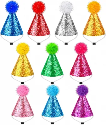 10 Pack Mini Party Hats with Pom Poms for Stuffed Animals Best Deal