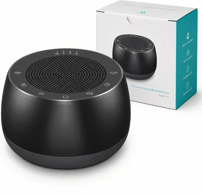 Cuenco tibetano de meditación LUCYLANKER con temporizador, cuenco electrónico portátil con 9 sonidos para yoga y meditación